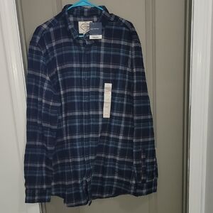 St. John's Bay Blue Plaid Casual Button Down Shirt